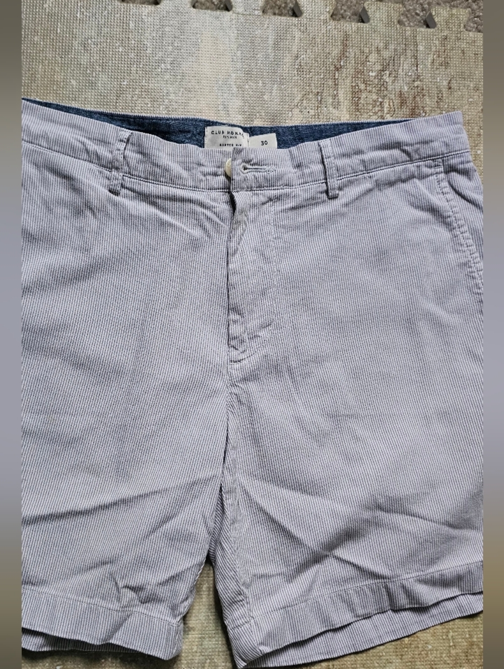 Club Monaco Blue and White Striped Shorts
